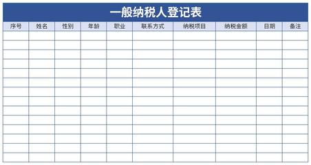 一般纳税人登记表